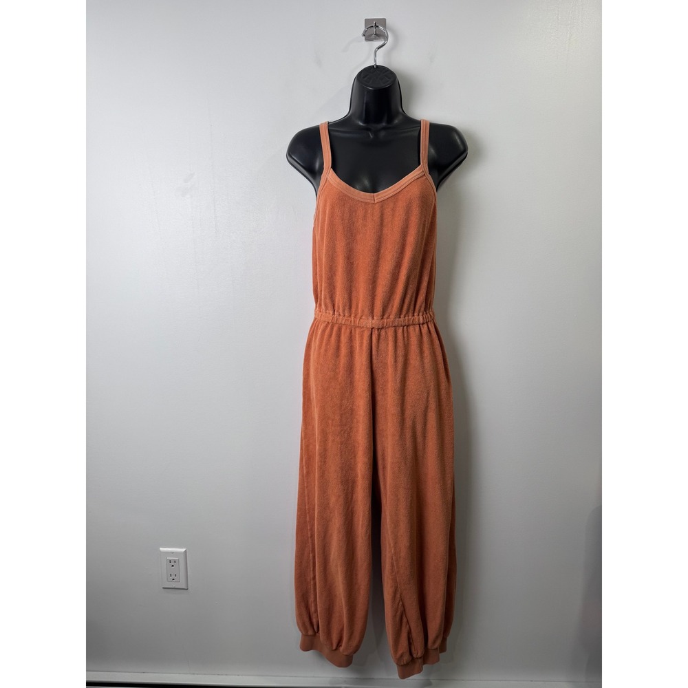 Suzie Kondi Women Orange Terry Cloth Organic Cotton Jumpsuit XS